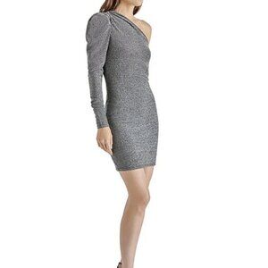 Steve Madden New Year’s Dress Metallic Sparkle One Shoulder Fast Shipping